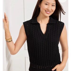 Talbots Black Sleeveless Knit Top